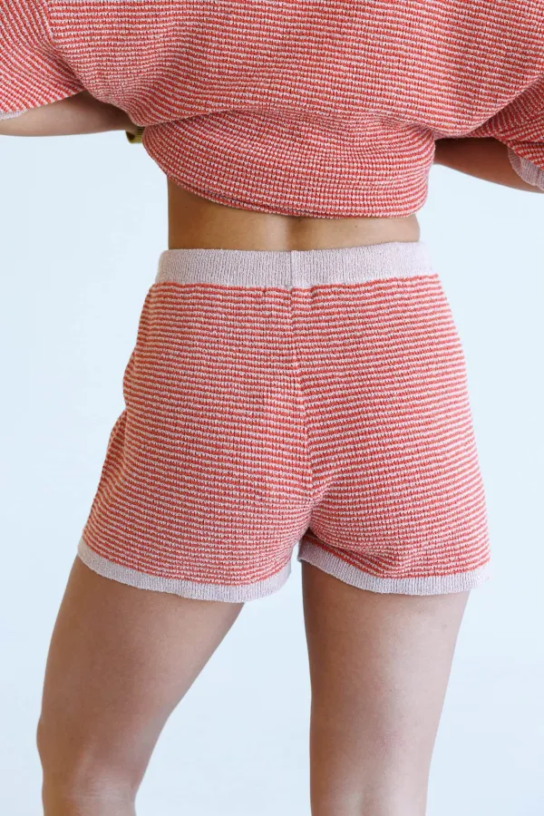 Relaxed Striped Drawstring Casual Shorts