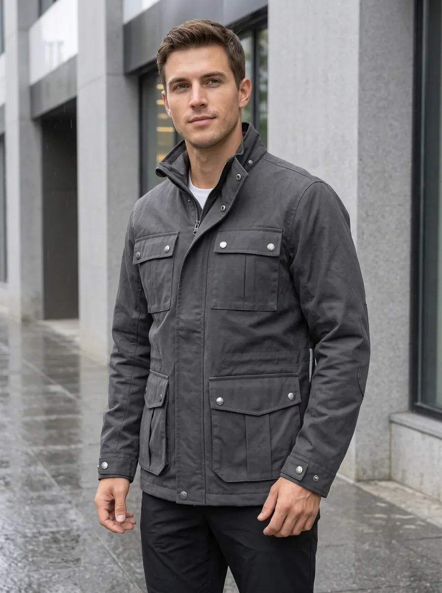 Men's Grey Waterproof Field Jacket