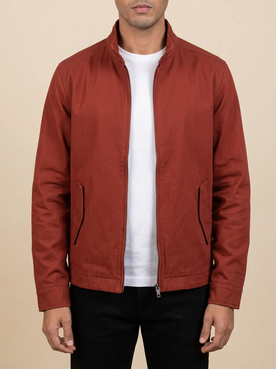 Solid Color Zip Collar Jacket