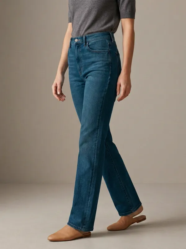 Straight-Leg Washed Casual Denim Jeans