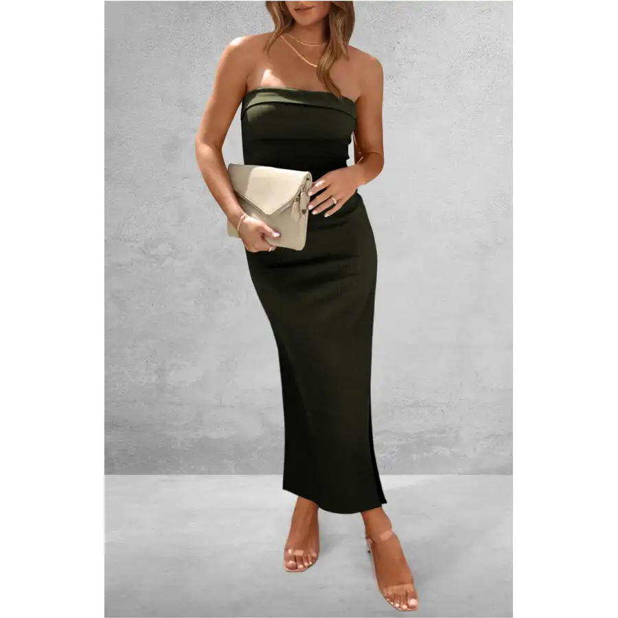 Everyday Slit Tube Midi Dress