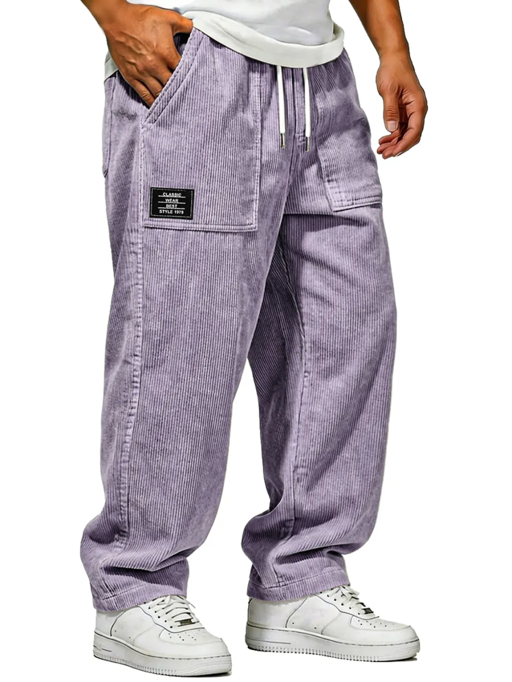 Corduroy Pocket Seamed Trousers