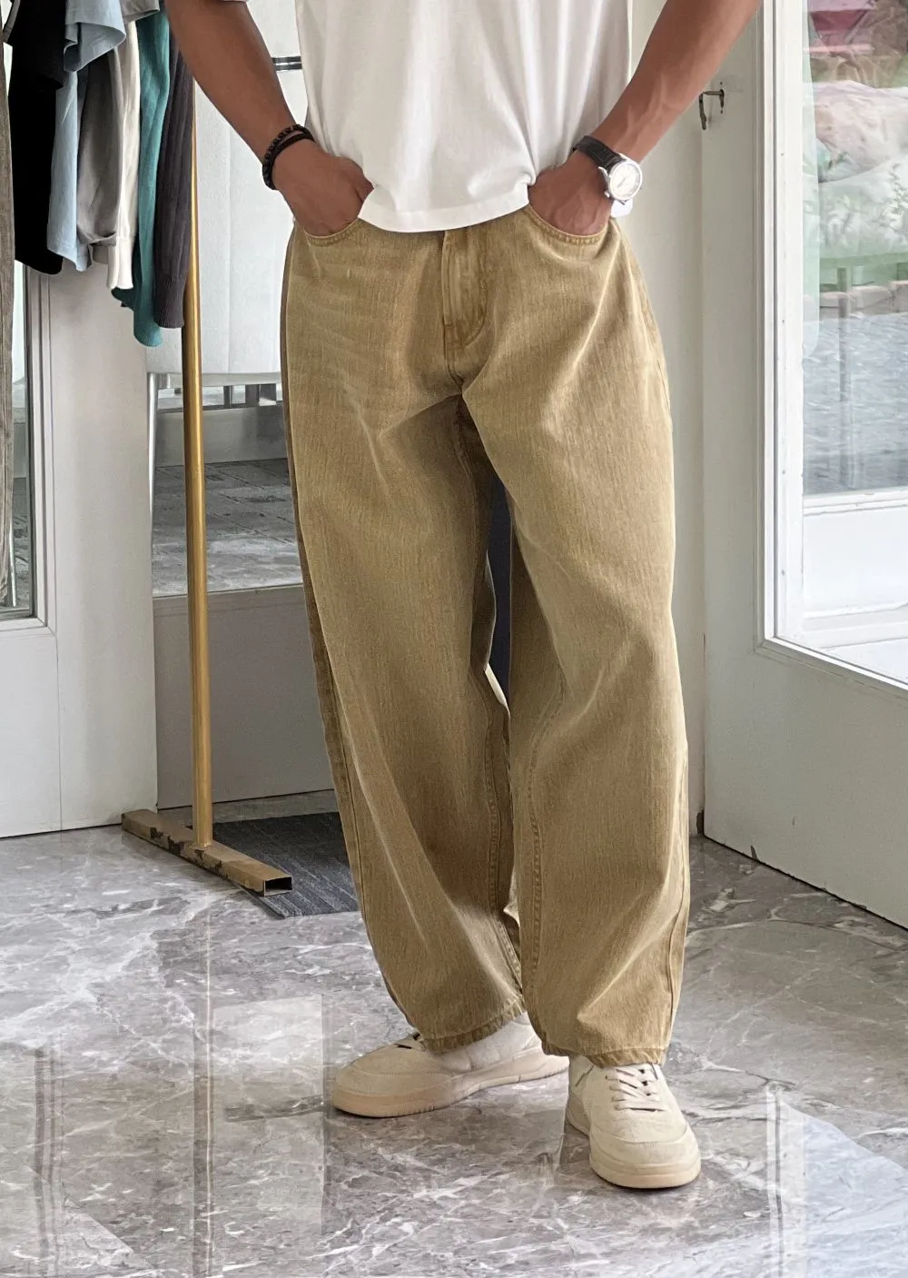 Tapered Barrel Jeans