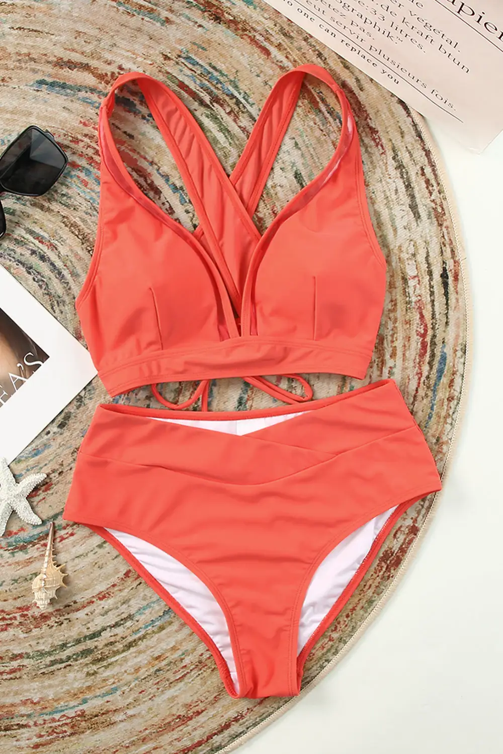 Swimwear Solid Cross Criss V Neck Bodycom Sexy Bikinis