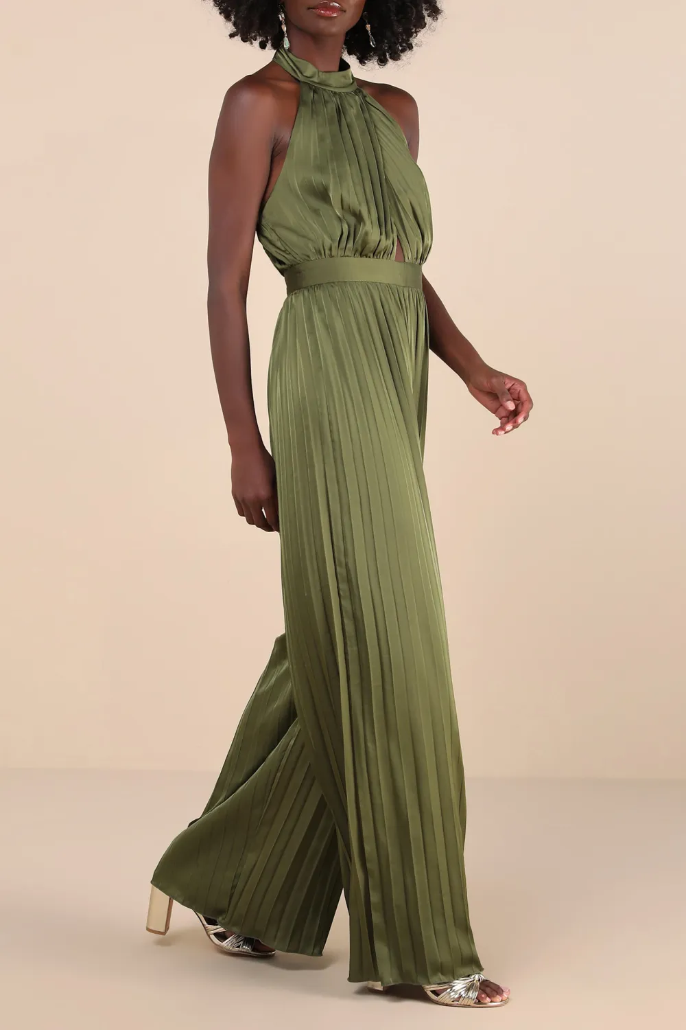 Daily Pleated Halter Jumpsuit