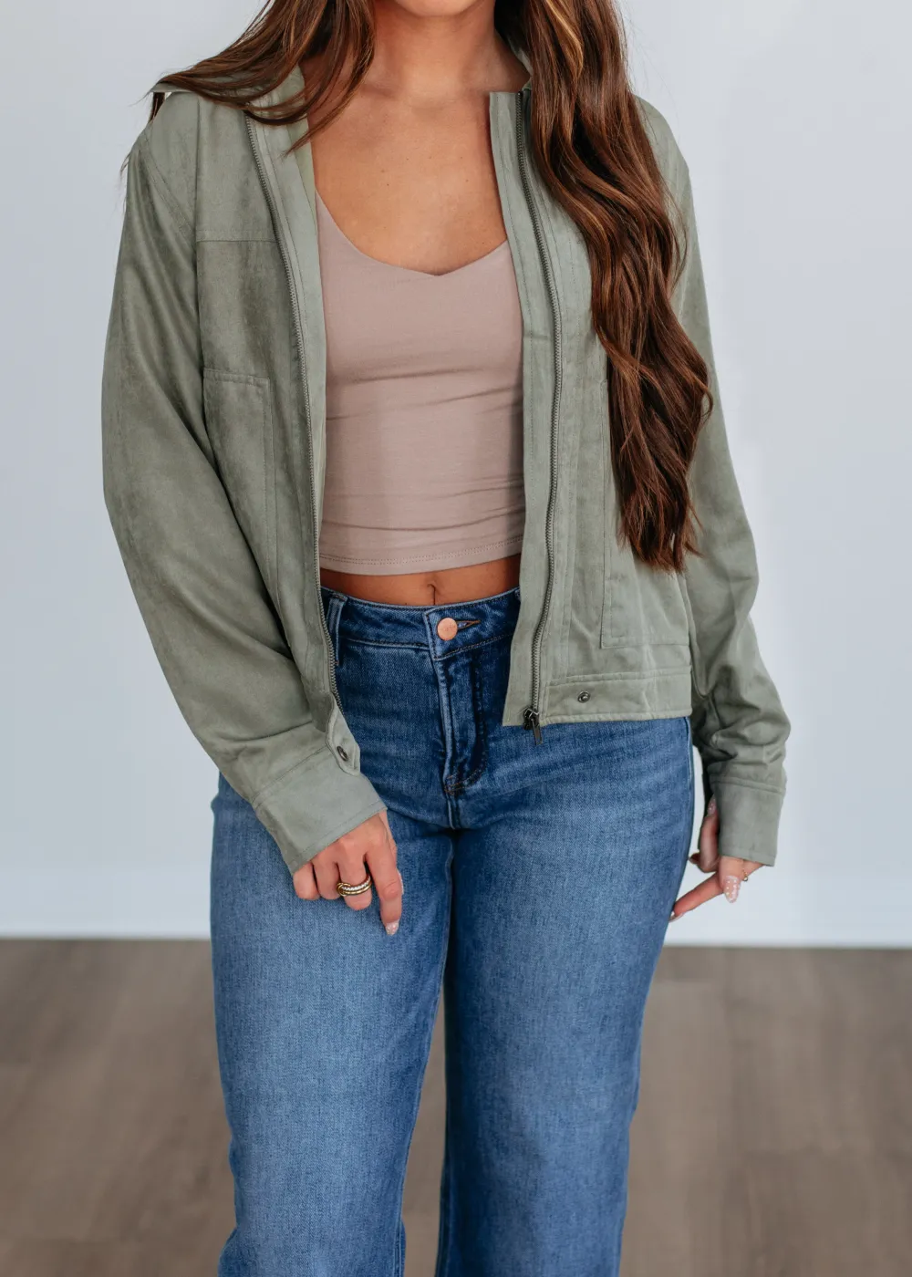 Collared Button-Cuff Utility Jacket