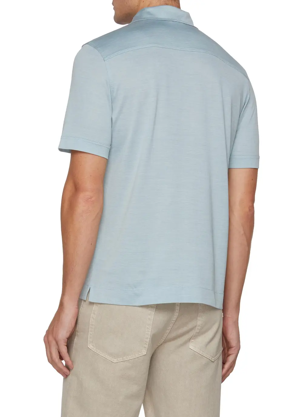 Minimalist Elegant Comfortable Versatile Light Blue Polo Shirt