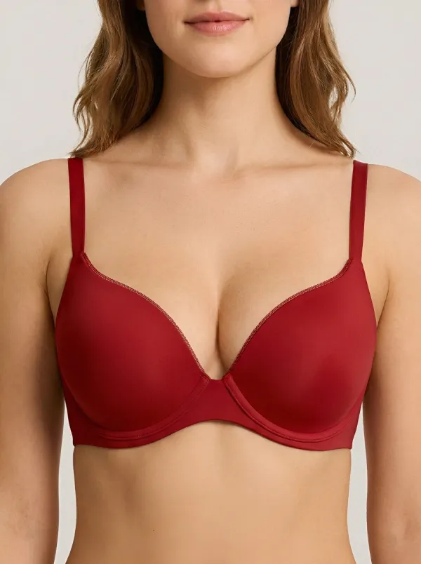Women's Underwire Seamless Molded-Cup Adjustable-Strap Bra