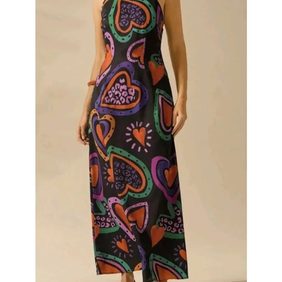 Soft Printed Sleeveless Maxi Dress