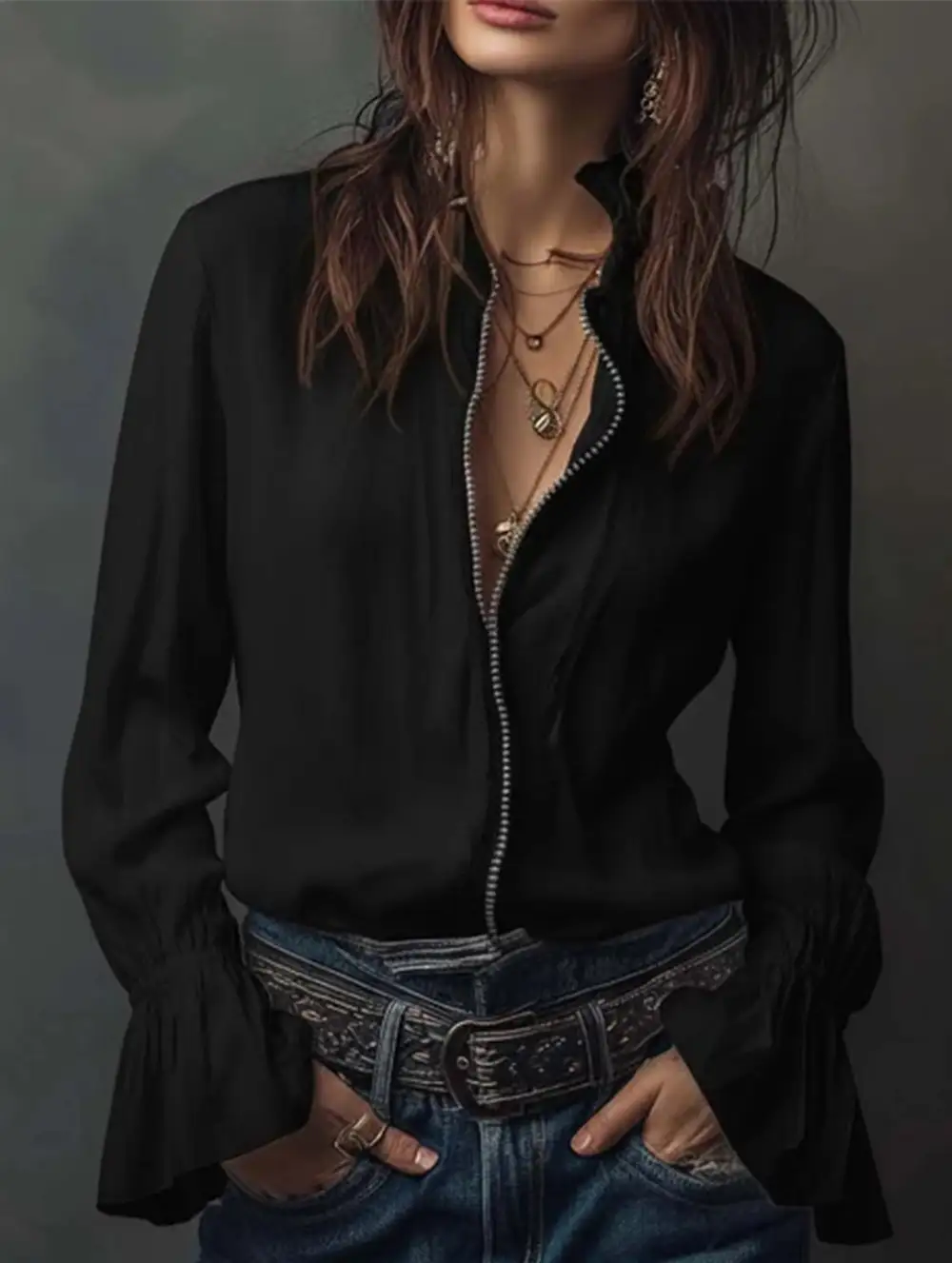 Textured Easy Drape Blouse