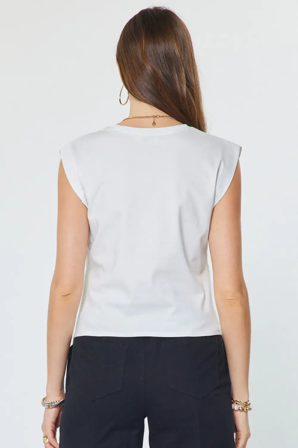 Ruched Floral Applique Top