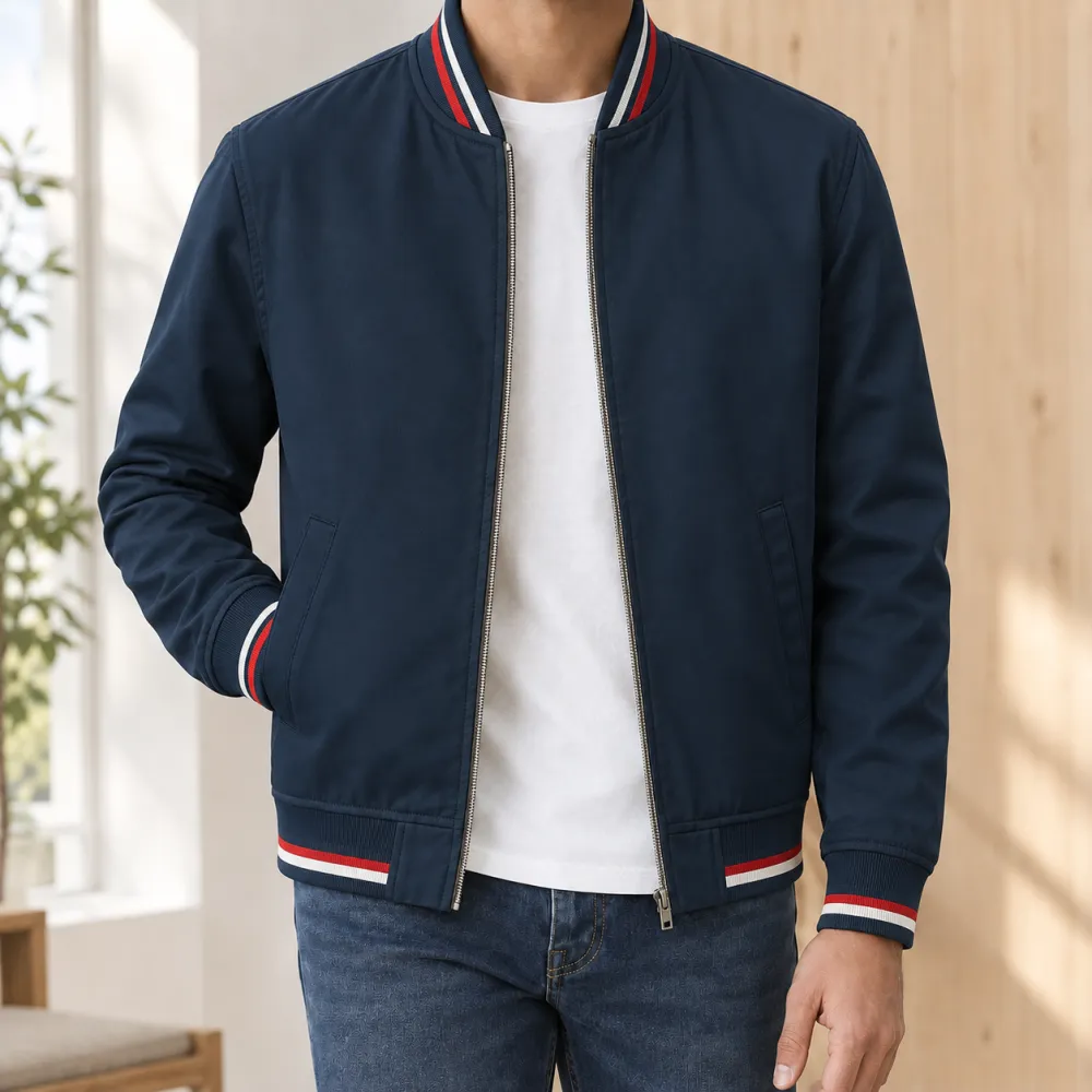 Striped Bomber Jacket