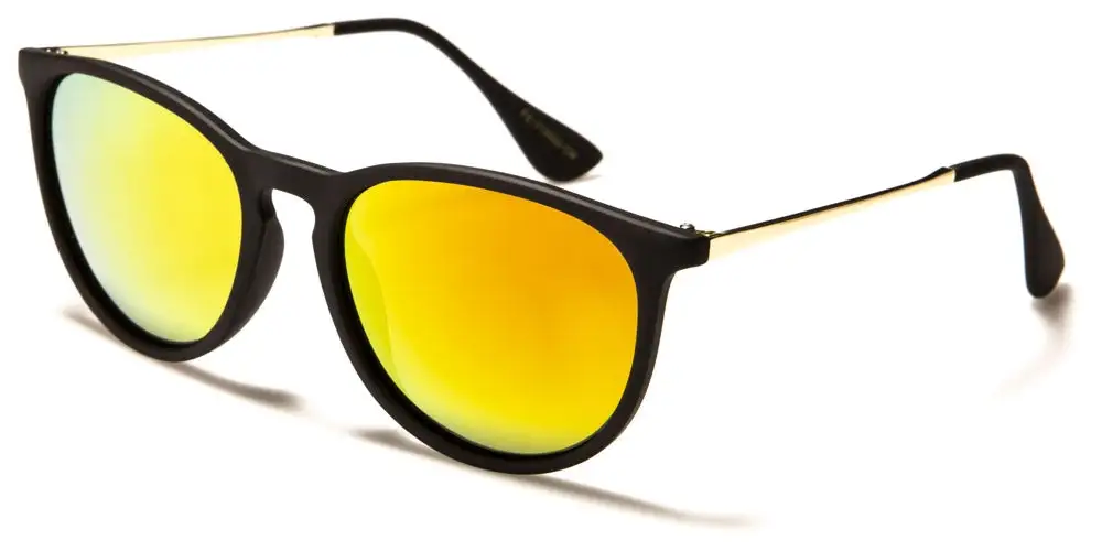 Polarized Mirrored Fashion Round Sunglasses