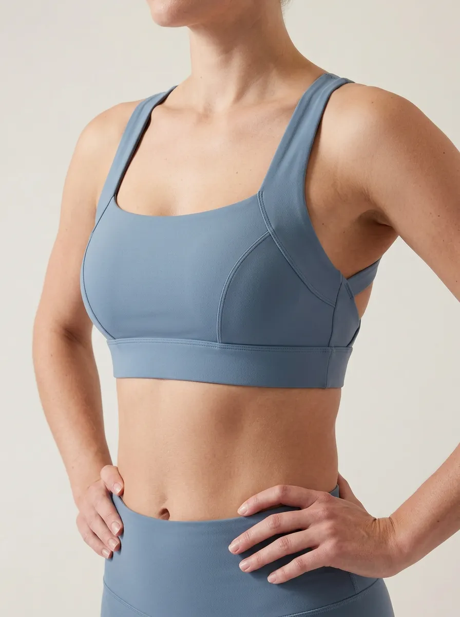 Women's Scoop Neck Panel Detail Sports Bra