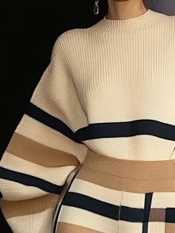 Women's Striped Round-Neck Relaxed Casual Dress