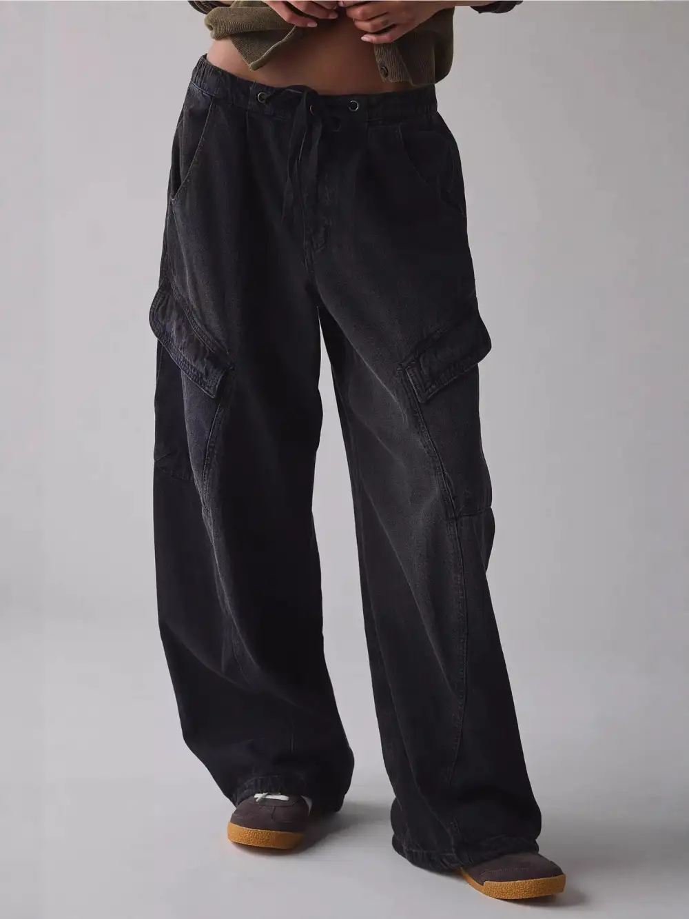 Cargo Drawstring Denim Jeans