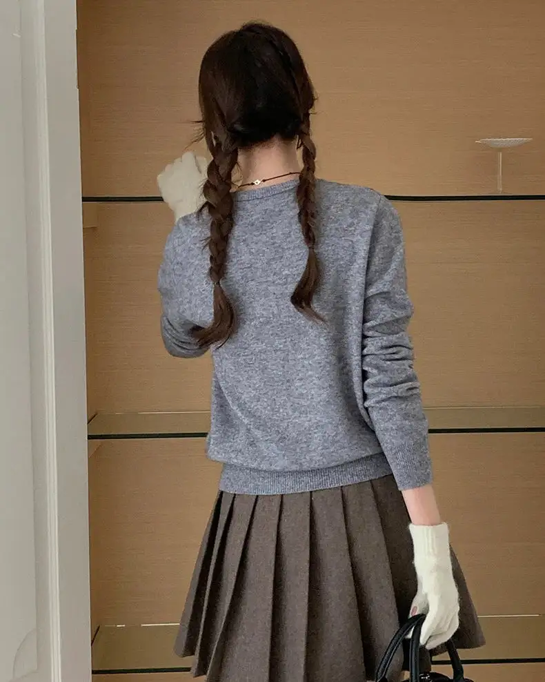 Wool Button-Front Cropped Cardigan