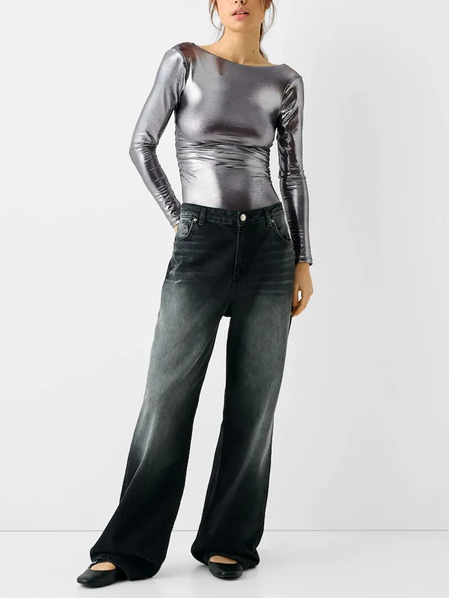 Long Sleeve Backless Bodysuit
