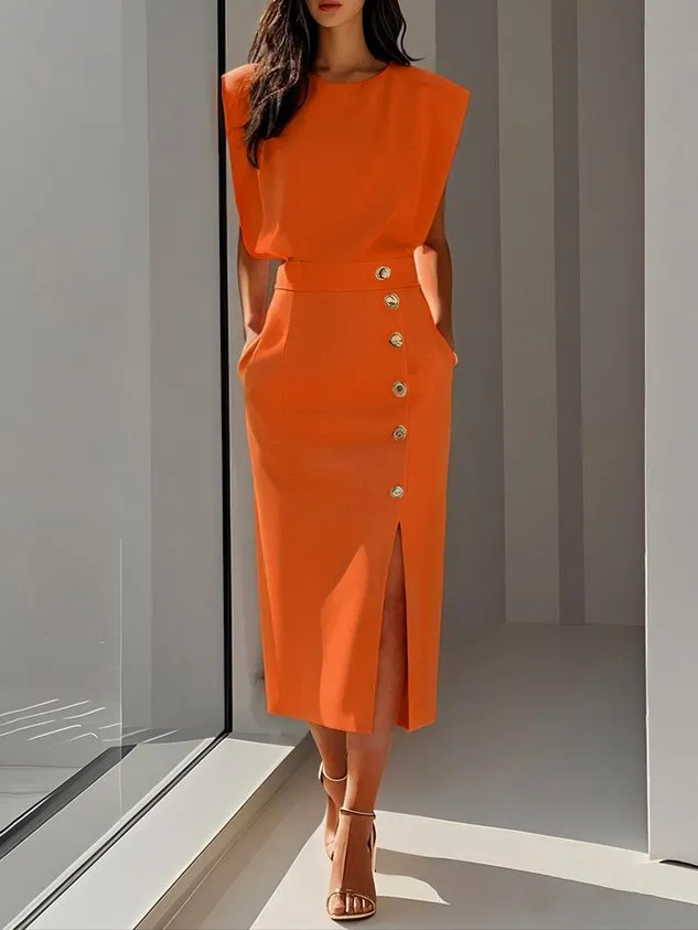 Relaxed Woven Midi Dress