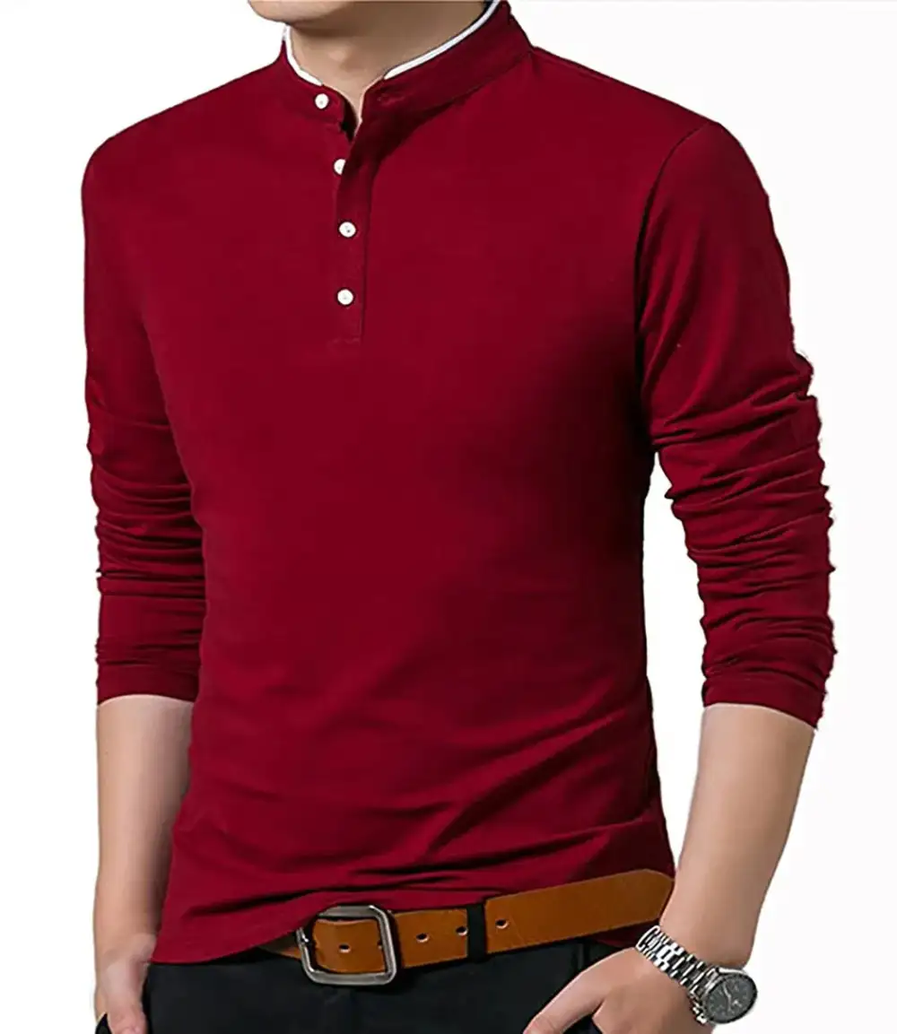 Refined Mandarin Collar Grandad Collar Polo Collar Polo Shirt