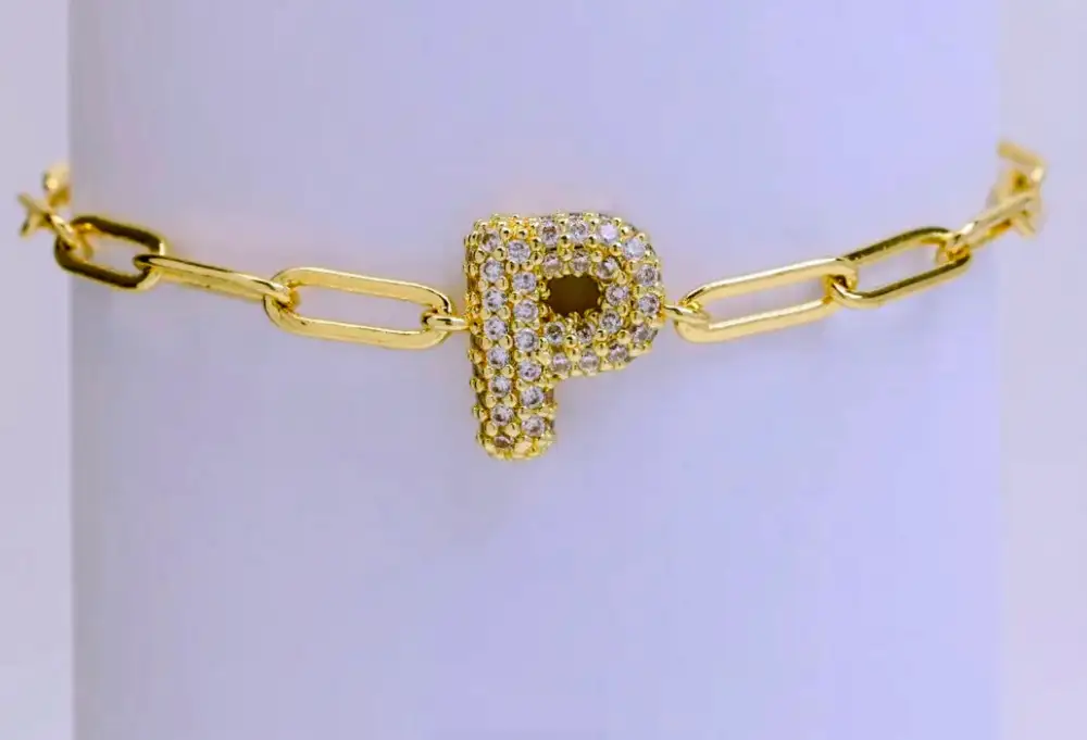 Minimal Bubble Initial Bracelet