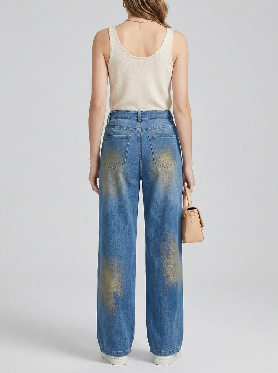Women's Wide Leg Casual Denim Jeans