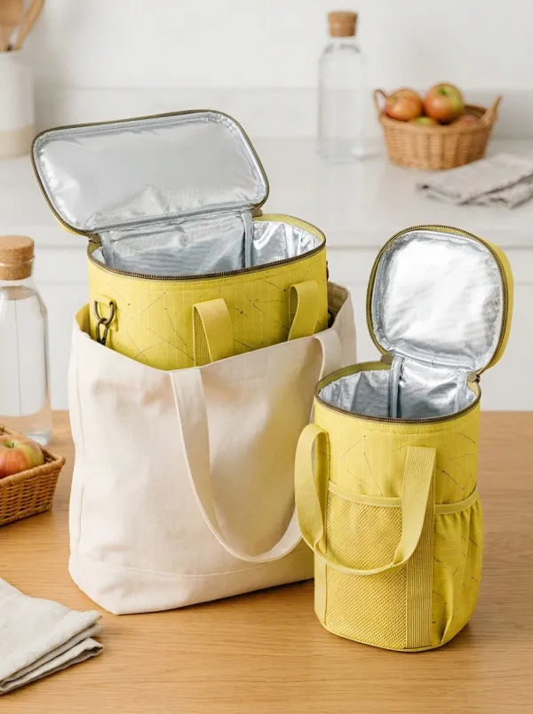 Unisex Picnic Lover Geometric Pattern Printed Insulated Cooler Bag