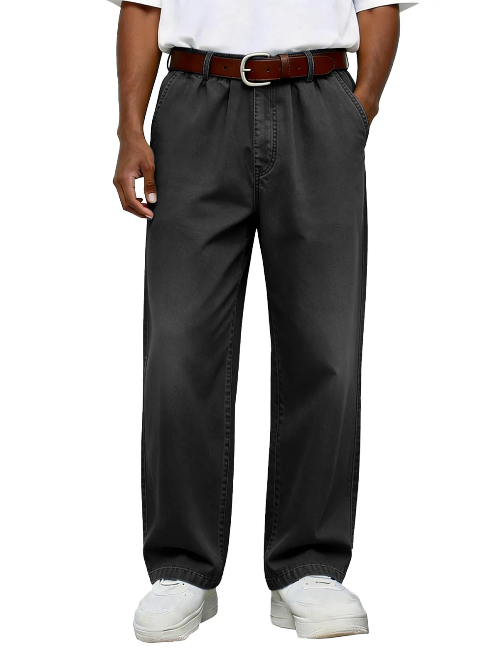 Textured Relaxed Fit Trousers