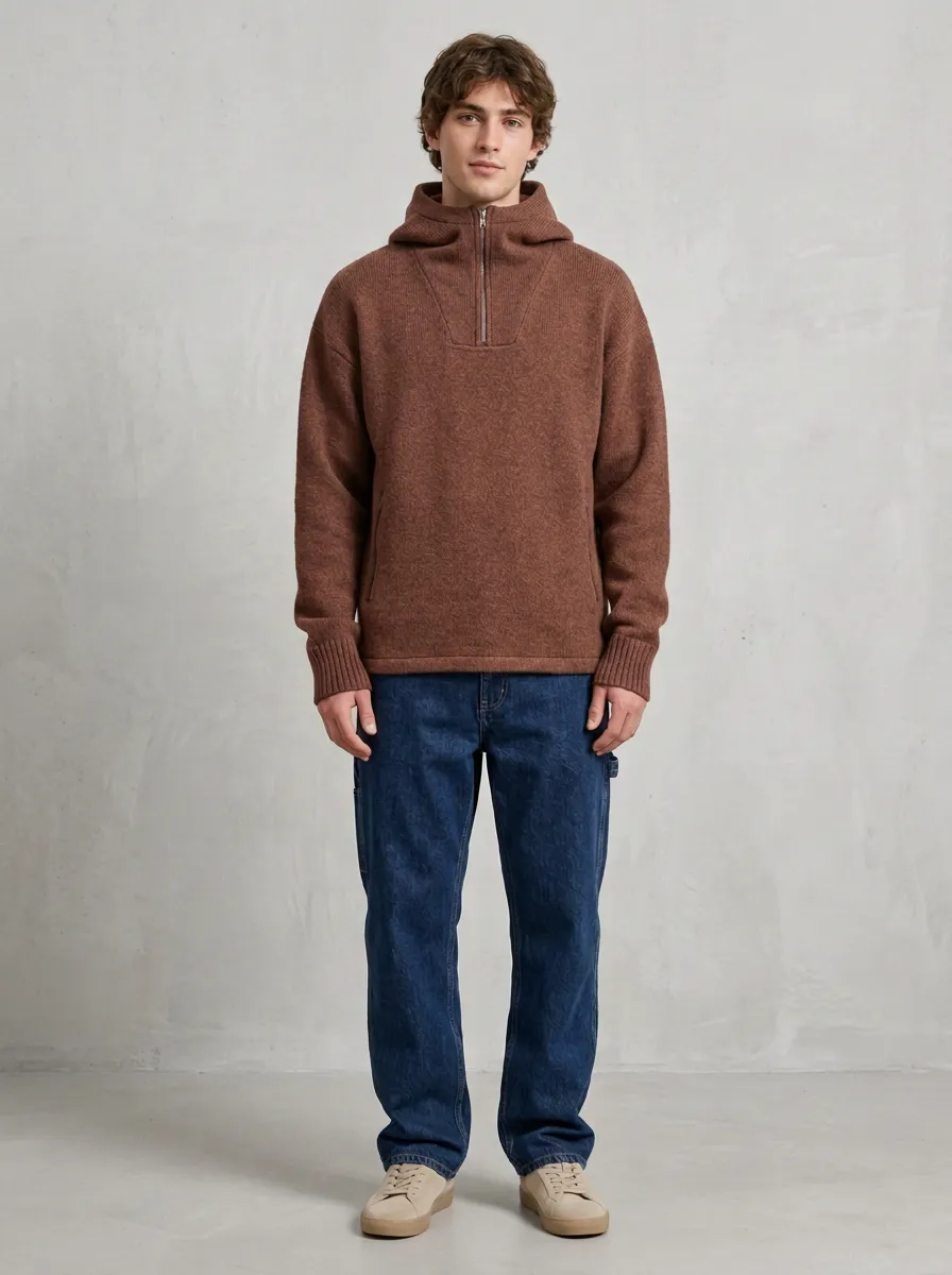 Versatile Daily Quarter Zip Unisex Leisure Hoodie