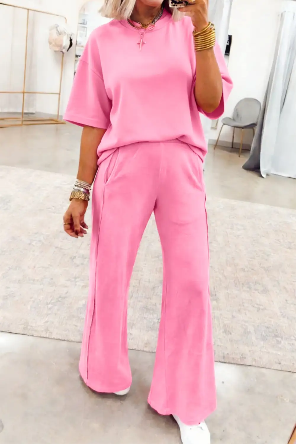 Solid Pants Soft Pants Lounge Set Mood