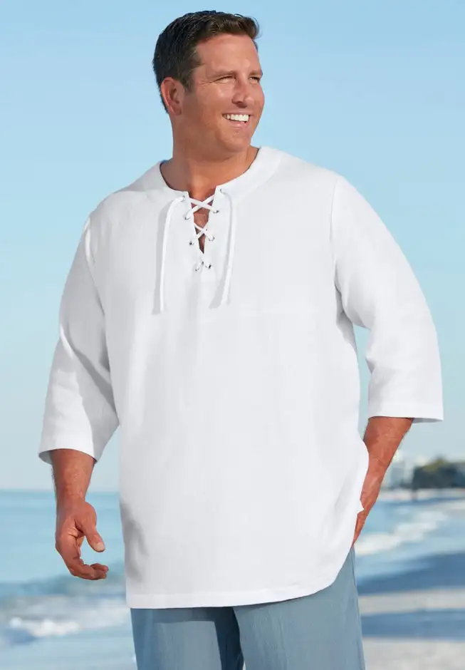 Gauze Lace-Up Shirt