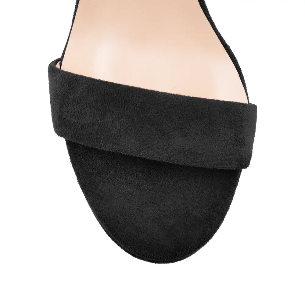 Suede Lace Up Platform Chunky High Heel Sandals