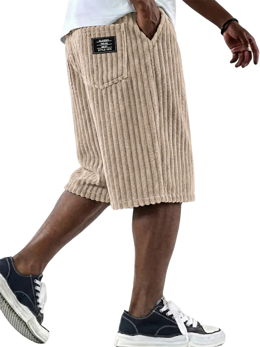 Relaxed Corduroy Seamed Detail Shorts