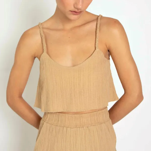 Refined Cotton Cropped Tank Top