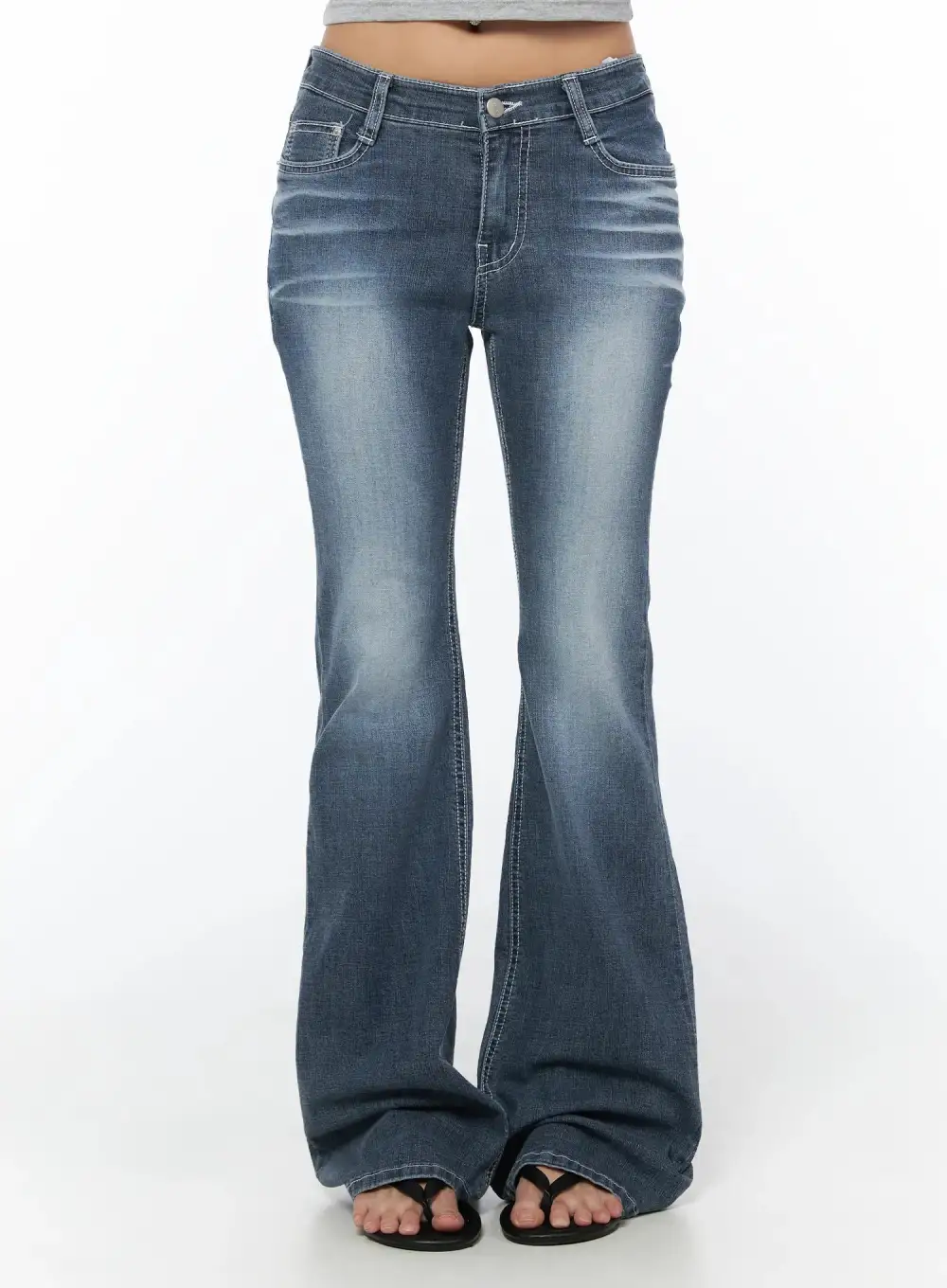 Hip Pad Low Rise Bootcut Jeans
