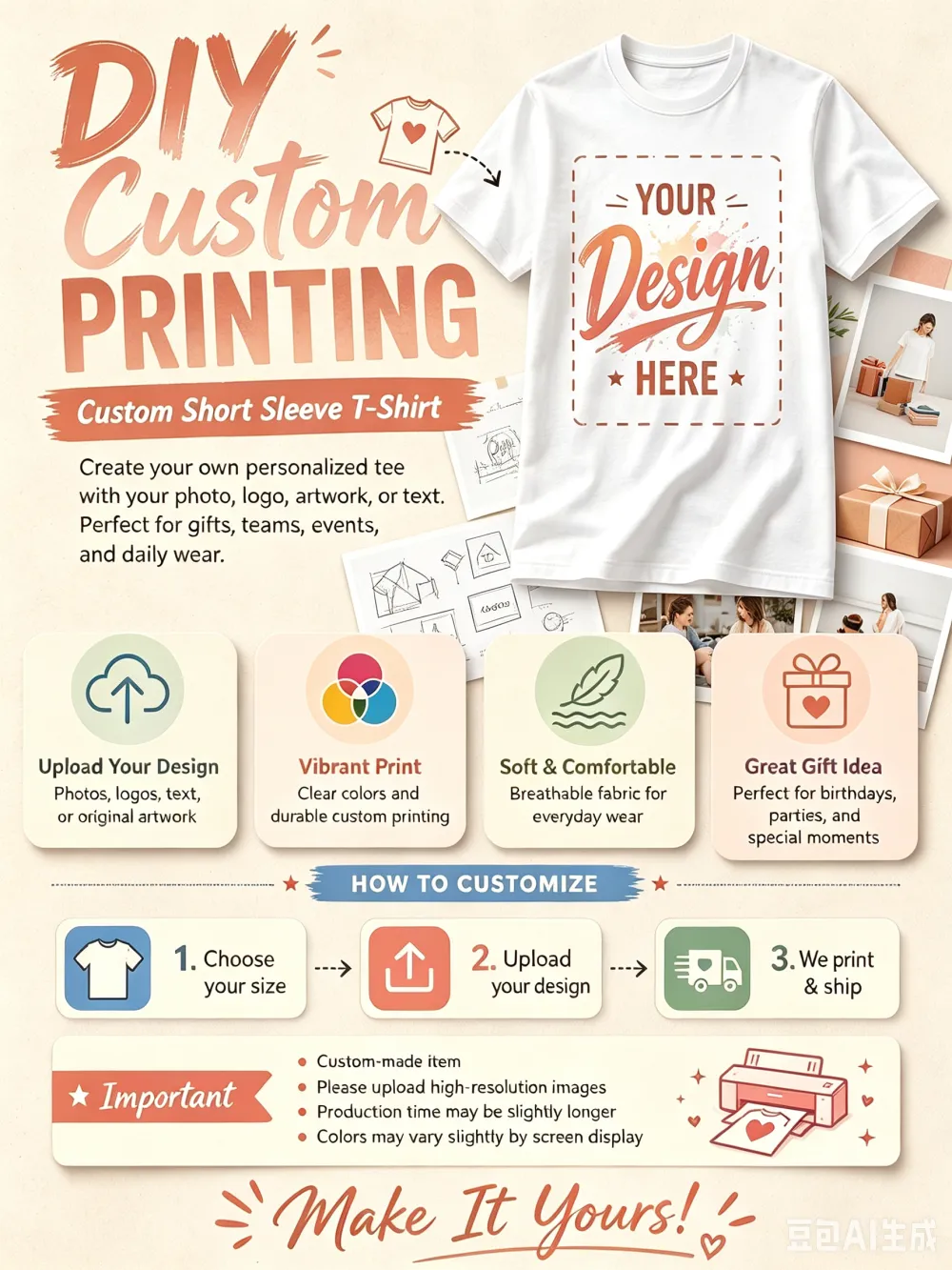 Personalized Custom Print Graphic Tee
