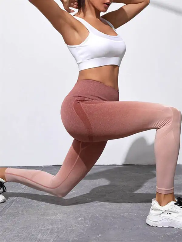 Seamless High Waist Gradient Sports Yoga Pants