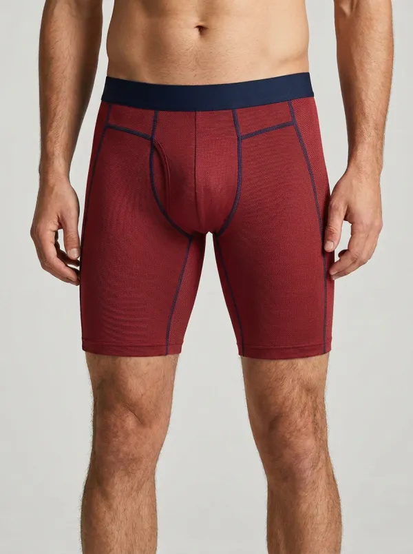 Men's Athletic Performance Textured Grey Boxer Briefs