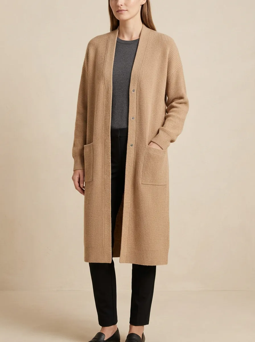 Women's Ribbed Minimal Knit Cardigan