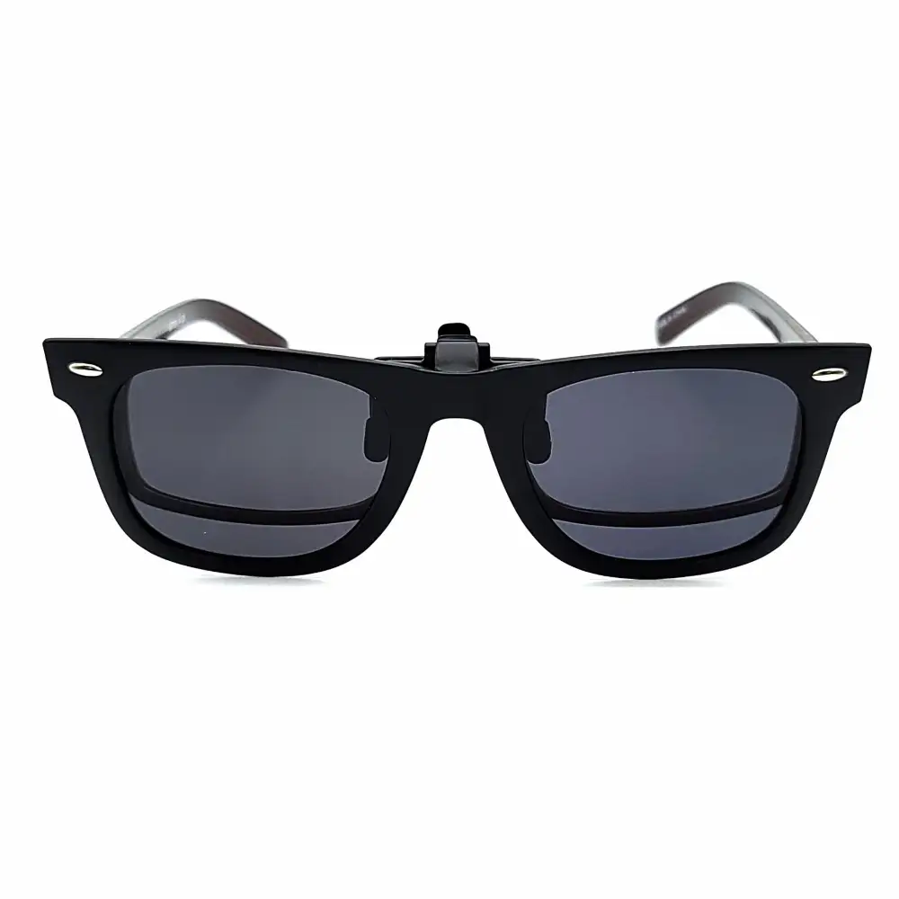 60mm Wayfarer Polarized Full-Frame Clip-On Sunglasses
