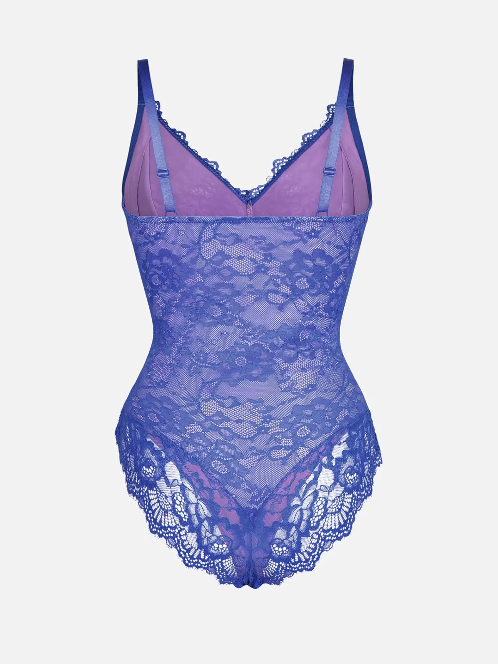 V Neck Lace Trim Shaping Bodysuit