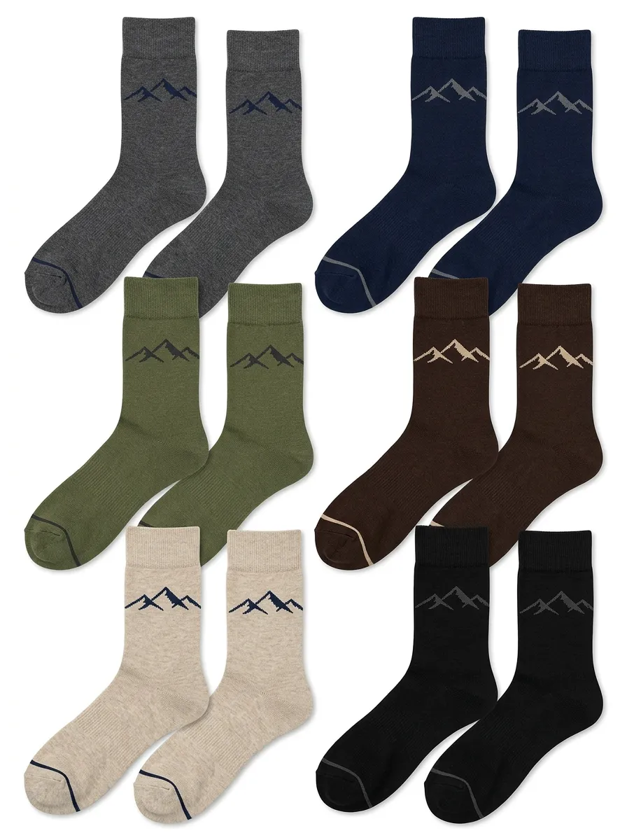 Men's Mountain Graphic Ribbed Crew Sock Set