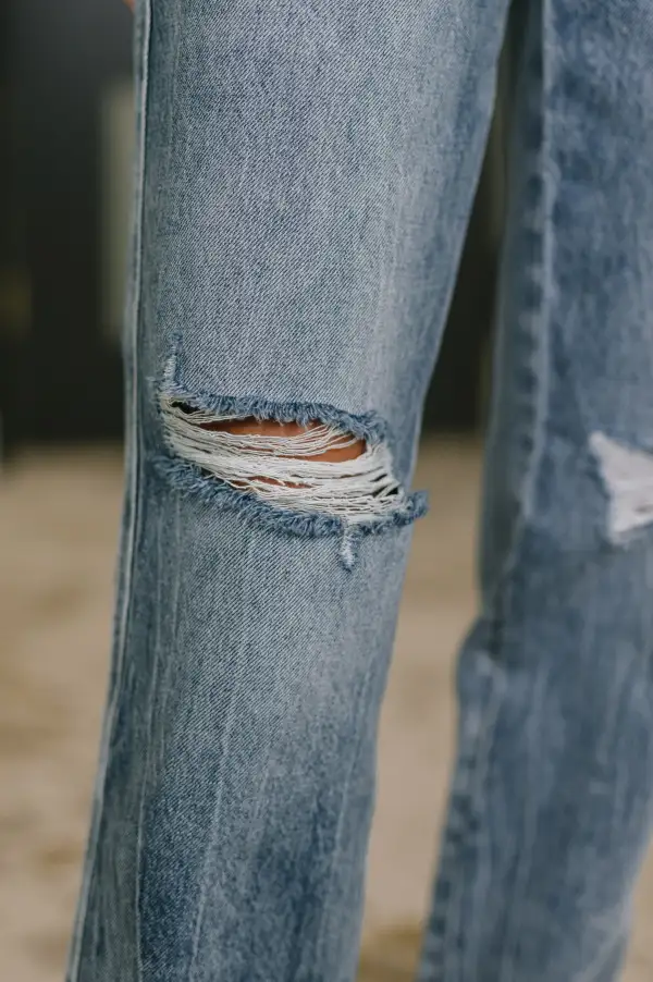 Denim High Rise Slim Straight Casual Jeans