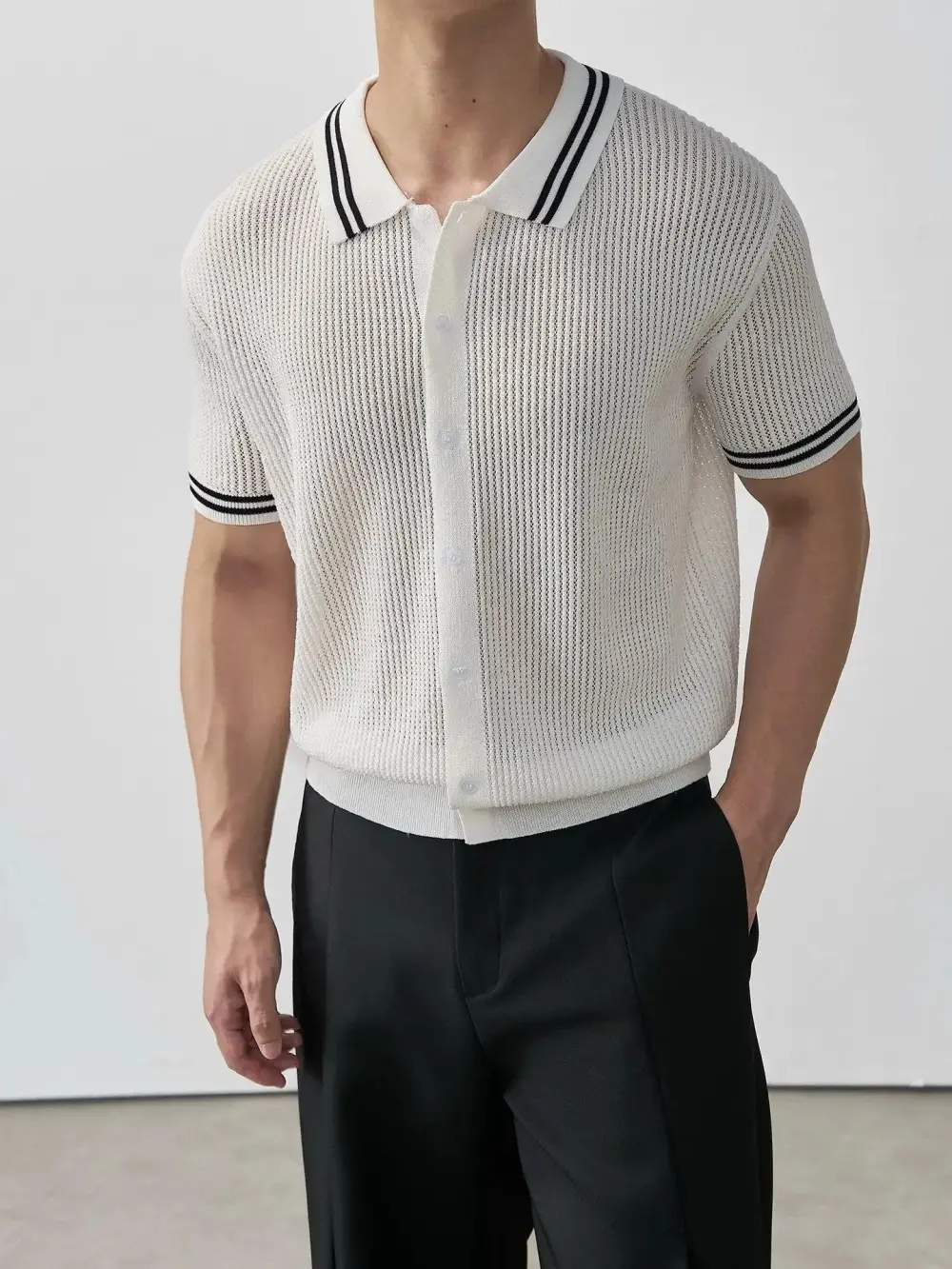 Relaxed Collared Knit Shirt