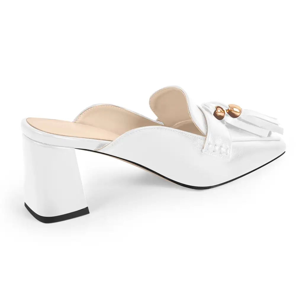 Square Toe Chunky Heel Heeled Mules