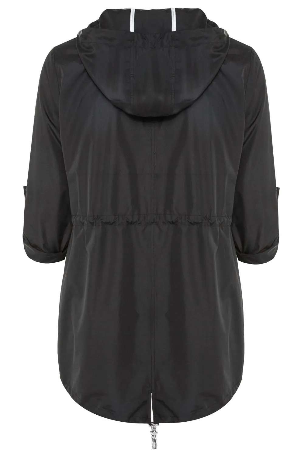 Casual Style Black Pocket Parka