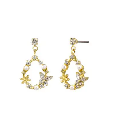 Crystal Drop Stud Earrings