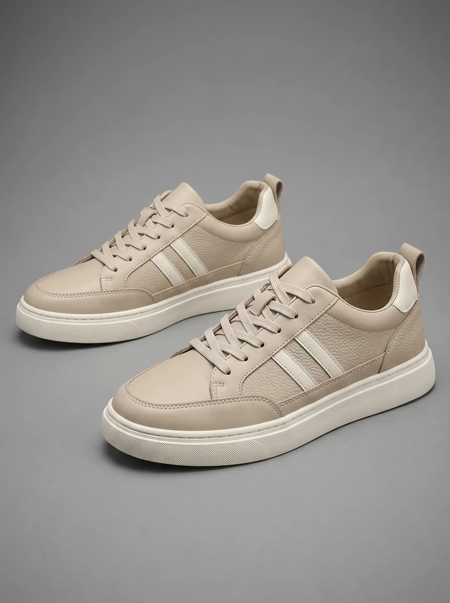 Men's Casual Textured Striped Skate Shoes