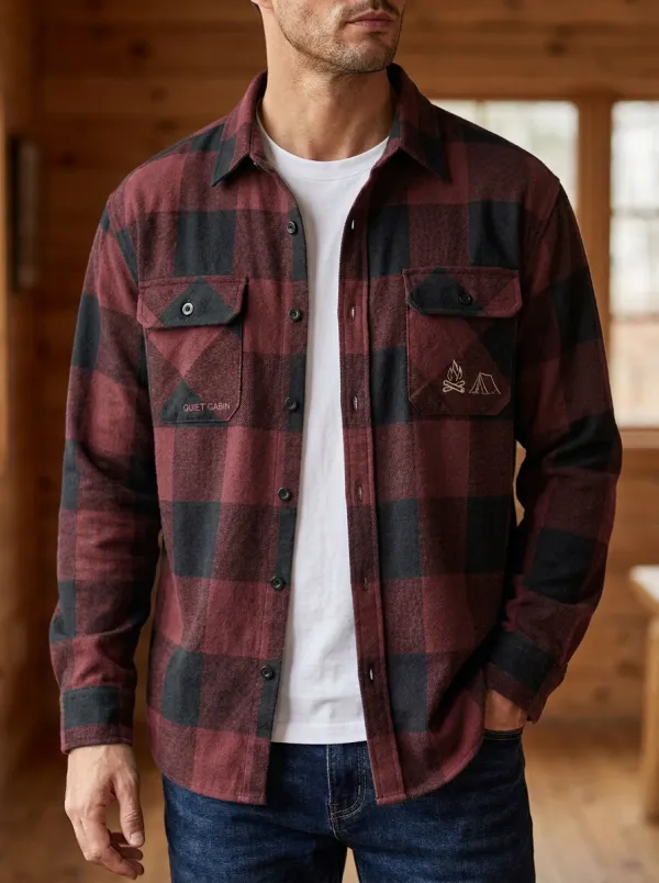 Campfire Tent Buffalo Check Button Front Shirt