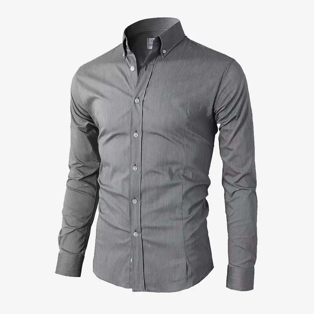Button Down Long Sleeve Slim Fit Dress Shirt